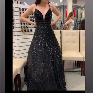 Black Sequin Prom Dress